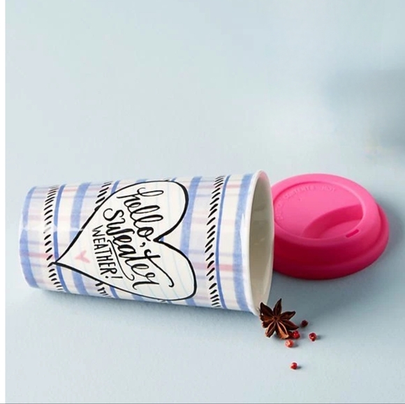 New Anthropologie Lily & Val Sweater Weather Travel Mug with Lid - Picture 1 of 6